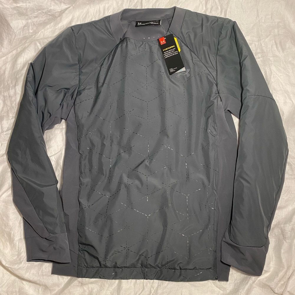 Under Amour Gray Storm Cold Gear Pullover Jacket Fitted Sz Small SAMPLE Design